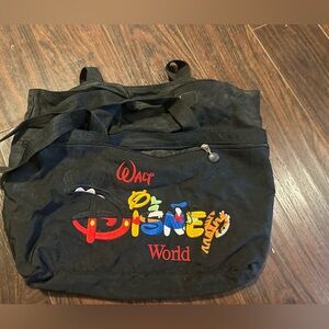 Walt Disney World Character Large Tote Shoulder Bag Mickey Mouse, Black